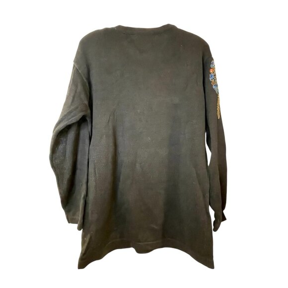 Vintage Sweater Jumper‎ 90s Sequins Pullover Shoulder Pads SML Sport Funky Art - Picture 2 of 6